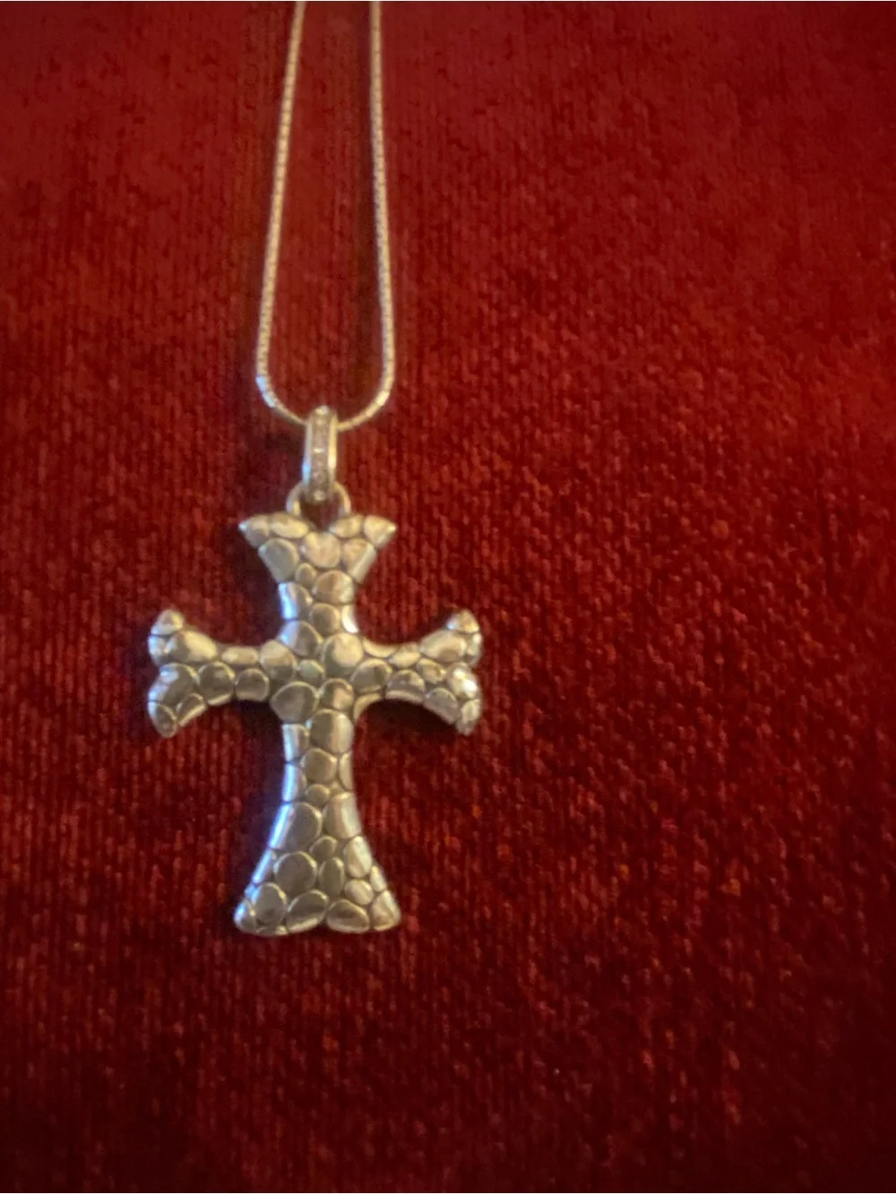 Brighton Faith Rock Silver Cross Pendant Necklace